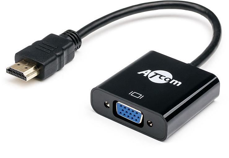 Переходник 0.1 m HDMI => Vga ATcom HDMI (m) - VGA (f) 0.1 м (AT1013) фото 2
