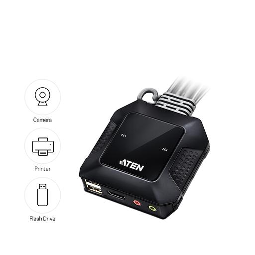 KVM-переключатель ATEN CS22H [CS22H-AT] кабельный, 2 порта, USB, 4K HDMI, пульт удаленного переключения порта ATEN CS22H фото 6