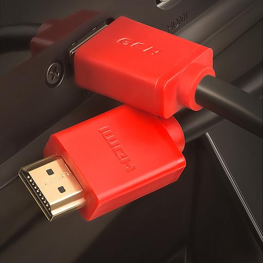 GCR Кабель 2.0m HDMI версия 1.4, черный, красные коннекторы, OD7.3mm, 30/30 AWG, позолоченные контакты, Ethernet 10.2 Гбит/с, 3D, 4K GCR-HM450-2.0m, экран Greenconnect GCR-HM450-2.0m фото 4