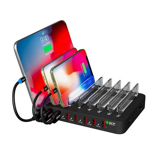 GCR Сетевая зарядка на 8 USB портов, черная Сетевая зарядка на 8 USB портов Greenconnect GCR-8PAUSB фото 1