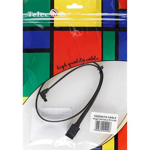 Кабель SATA M --SATA M 3.0V 7 pin угловой разъем Telecom 0.5m VCOM Кабель-переходник Telecom SATA III/SATA III (TUS705-0.5M) фото 7