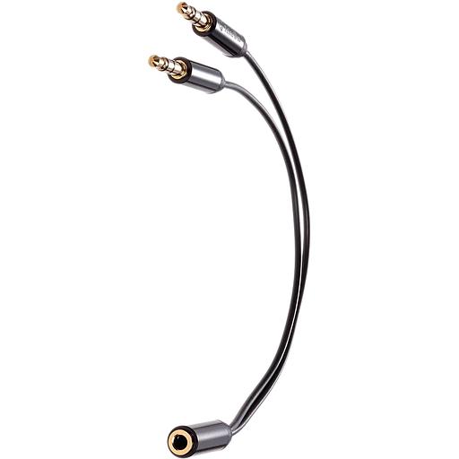 Кабель-адаптер 2*3.5ST(M)/3.5 ST(F), 0.2м, Telecom PRO VCOM Адаптер-переходник Telecom Jack 3.5 mm F/2 x Jack 3.5 mm M (TAV205M-0.2M) фото 3