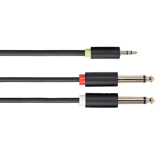 Кабель-адаптер 3.5ST(M)/2X6.35 ST(M), 1.5м, Telecom PRO VCOM Адаптер-переходник Telecom Jack 3.5 mm M/2 x jack 6.35 mm M (TAV6168-1.5M) фото 2