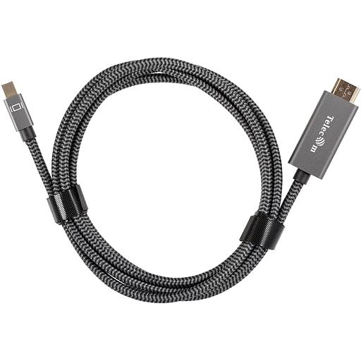 Кабель miniDisplayPort M-> HDMI M 4K@60Hz 1.8m Telecom,оплетка (TA562M-1.8M) VCOM Кабель-переходник Telecom Mini DisplayPort M/HDMI M (TA562M-1.8M) фото 6