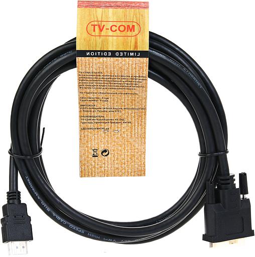 Кабель HDMI to DVI-D (19M -25M) 3м, TV-COM VCOM TV-COM HDMI to DVI-D (19M -25M) 3м (LCG135E-3M) фото 3