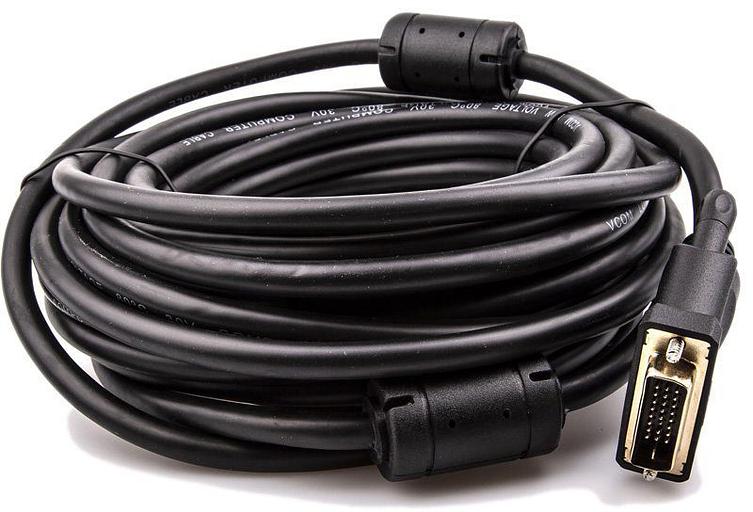 Кабель HDMI AM/DVI(24+1)M, 10м, CU, 1080P@60Hz, 2F, VCOM VCOM HDMI (m) - DVI-D (m) (CG484GD-10M) фото 1