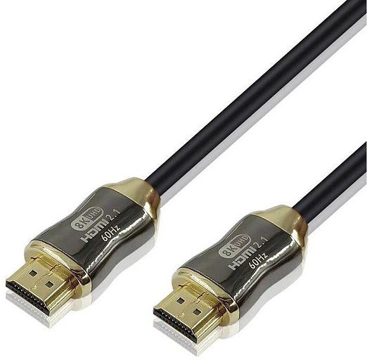 Кабель HDMI 19M/M,ver. 2.1, 8K@60 Hz 2m метал разъемы, нейлоновая оплетка Telecom VCOM HDMI (m) - HDMI (m) 2м (TCG300-2M) фото 1