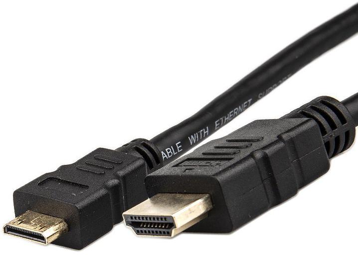 Кабель HDMI-19M --- MiniHDMI-19M ver 2.0+3D/Ethernet,1m Telecom VCOM Telecom HDMI (m) - mini-HDMI (m) 1м (TCG205-1M) фото 1