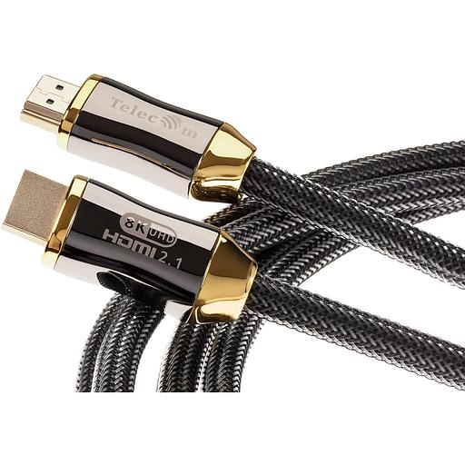 Кабель HDMI 19M/M,ver. 2.1, 8K@60 Hz 3m метал разъемы, нейлоновая оплетка Telecom VCOM Кабель Telecom HDMI (m)/HDMI (m) - 3 м (TCG300-3M) фото 2