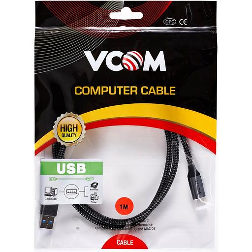 Кабель USB3.2 Gen2, AM->CM, 10Gbs, All Shell 1м VCOM Кабель VCOM 1 м (CU401M-1M) фото 3