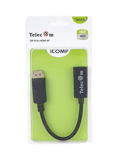 Кабель-переходник DP --> HDMI-F 0.2m, Telecom (TA553) VCOM Telecom DP --> HDMI-F 0.2м (TA553) фото 2