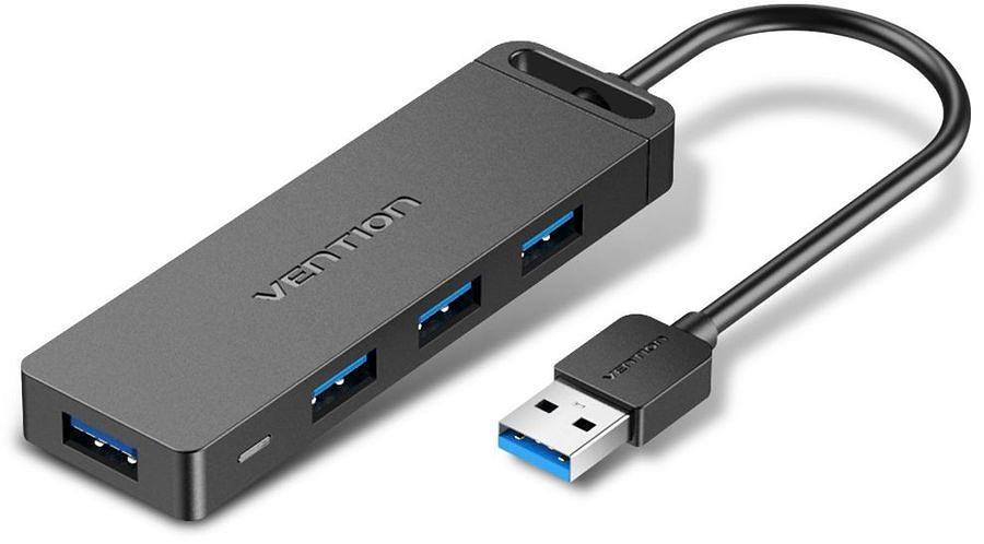 Концентратор Vention OTG USB 3.0 на 4 порта Черный - 1м. Vention OTG USB 3.0 на 4 порта (CHLBF) фото 1