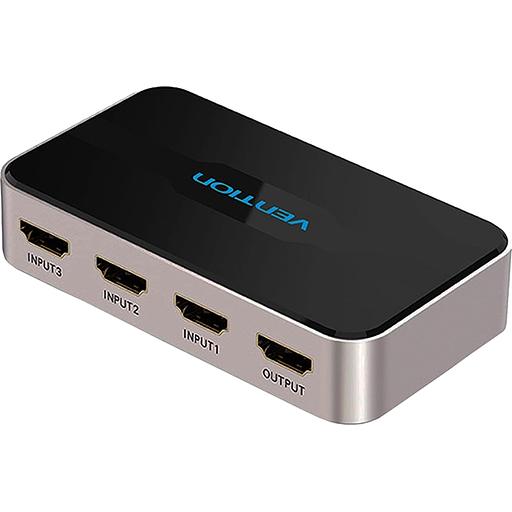 Переключатель (switch) 3x1 Vention HDMI v1.4 Переключатель Vention HDMI v1.4 19F x 3/HDMI 19F/ DC Jack 3.5mm (m) F (AFFH0) фото 1