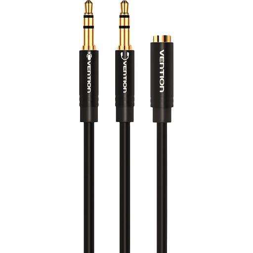 Переходник-разветвитель Vention гибкий Jack 3.5 mm F 4 pin/Jack 3.5 mm M x 2 - 1м Разветвитель Vention mini Jack 3.5 mm F/mini Jack 3.5 mm M x 2 - 1 м (BBDBF) фото 2