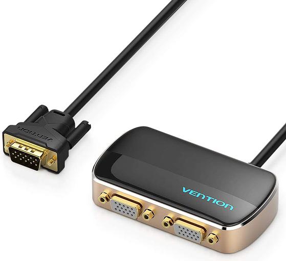 Разветвитель-сплиттер Vention VGA 15M/2x15F на 2 монитора Vention VGA (m) - 2 x VGA (f) (DBABF) фото 1