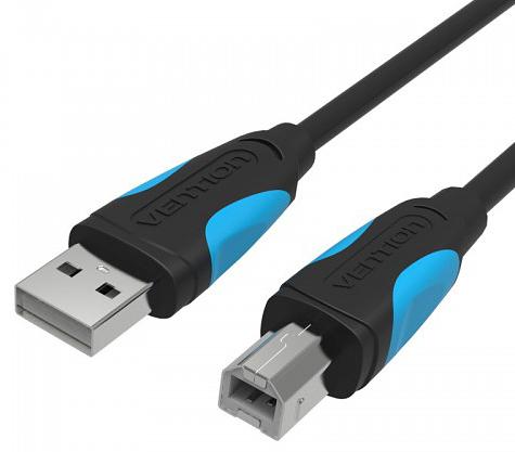 Кабель Vention USB 2.0 AM/BM - 5м. Черный Vention USB 2.0 Type-AM - USB 2.0 Type-BM 5м (VAS-A16-B500) фото 1