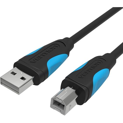 Кабель Vention USB 2.0 AM/BM - 1м. Черный Кабель Vention USB 2.0 AM/BM - 1 м (VAS-A16-B100) фото 1