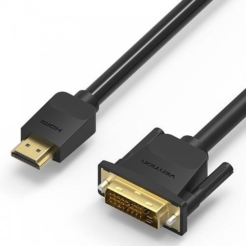 Кабель Vention HDMI 19M/DVI-D Dual link 25M - 5 м. Vention HDMI (m) - DVI-D (m) 5м (ABFBJ) фото 1