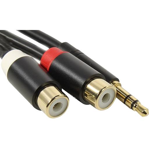Переходник-разветвитель Vention гибкий Jack 3.5 mm M/2RCA F - 0.3 м Чёрный Разветвитель Vention mini jack 3.5 mm(m)/RCA(f) - 0.3 м (VAB-R02-B030) фото 2