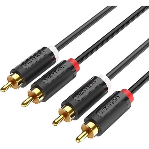 Кабель Vention аудио 2RCA M/2RCA M - 3м Чёрный Кабель Vention 2RCA(m)/2RCA(m) - 3 м (BCMBI) фото 1