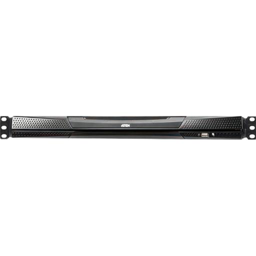 Переключатель консоли электронный, 8 портов PS/2, ж/к экран 17", клав. рус/лат.(Макс. разрешение 1280*1024, макс.частота верт. развертки 75Hz, зерно 0.264*0.264мм, якрость 300кд/м2) IP доступ ATEN KL1508AiMR фото 2