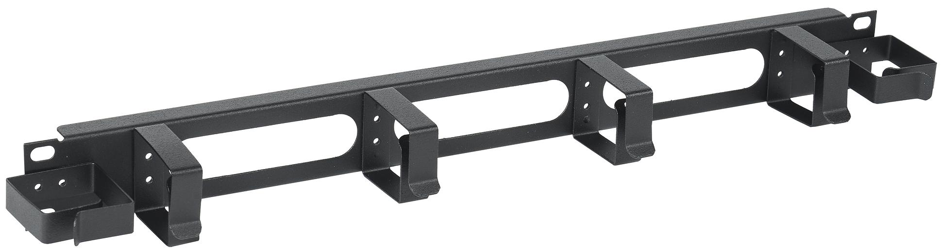 ITK Кабельный органайзер 1U 2 боковых горизонт. и 4 вертик. кольца, черный ITK CO05-1M6R фото 1