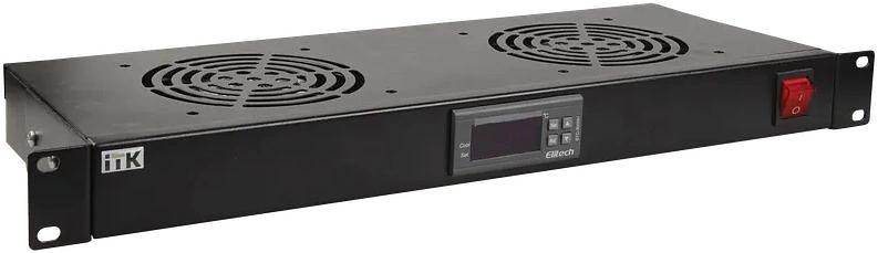 ITK Модуль вентил. 1U с цифр. термостатом 2 вент. черный ITK FM05-1U2TS-R фото 1