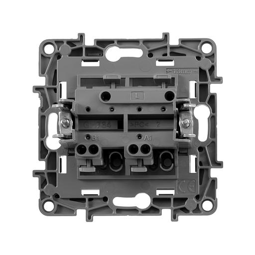 Выключатель двухклавишный, автоматические клеммы, Etika, 10AX, 250В~, алюминий Legrand 672402 фото 3