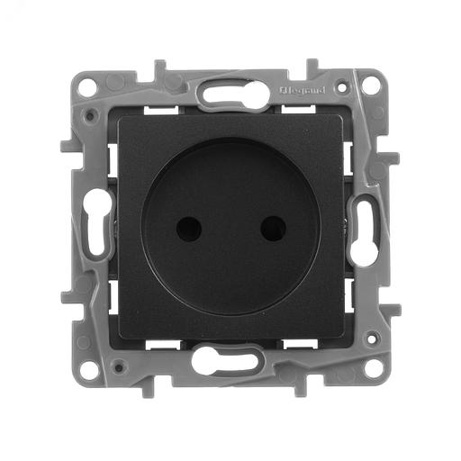 ETIKA Розетка 2К на винтах, защ. шт., антрацит Legrand 672634 фото 8