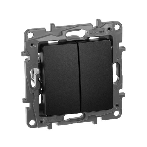 ETIKA Переключатель 2клавишный 10AX, антрацит Legrand 672612 фото 3