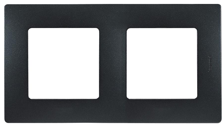 ETIKA Рамка 2поста цвет антрацит Legrand 672582 фото 1