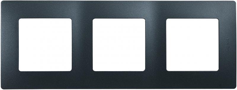 ETIKA Рамка 3поста цвет антрацит Legrand 672583 фото 1