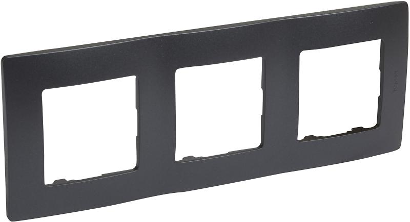 ETIKA Рамка 3поста цвет антрацит Legrand 672583 фото 2