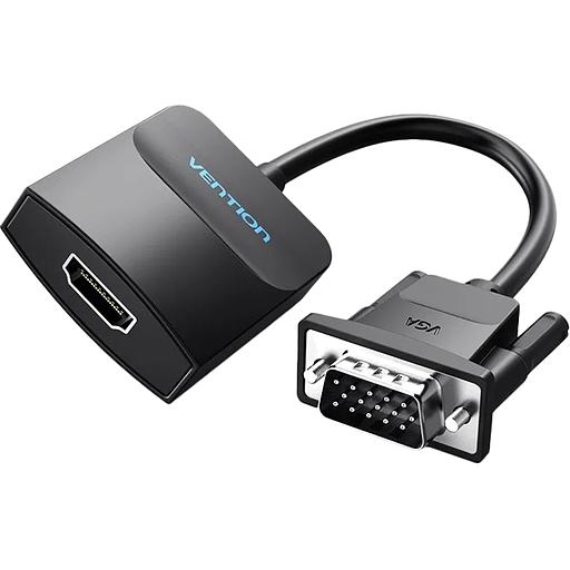 Мультимедиа конвертер Vention VGA + аудио > HDMI, гибкий, черный Мультимедиа конвертер Vention VGA M/HDMI F/mini Jack 3.5 mm F/micro USB 2.0 Type-B F (ACNBB) фото 3