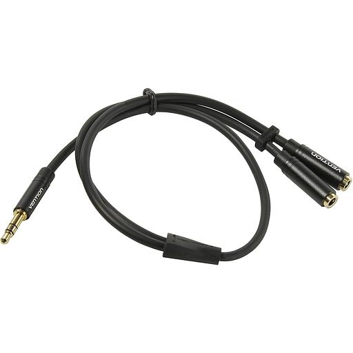 Переходник-разветвитель Vention гибкий Jack 3.5 mm M/Jack 3.5 mm F x 2 - 0.3м Разветвитель Vention mini Jack 3.5 mm M/mini Jack 3.5 mm M x 2 - 0.3 м (BBWBY) фото 2