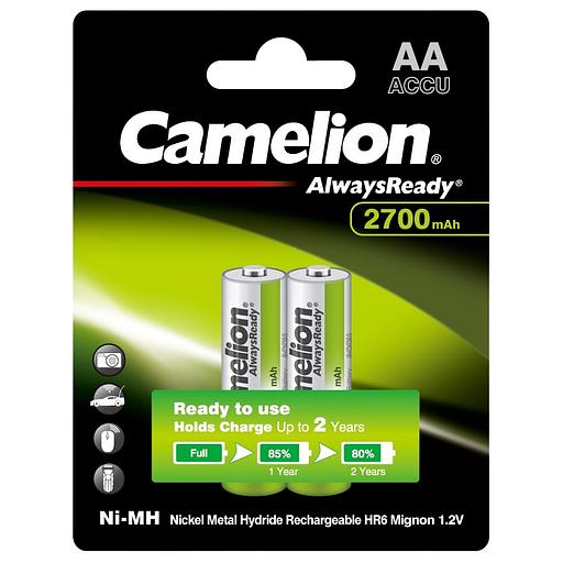 Camelion Always Ready AA-2700mAh Ni-Mh BL-2 (NH-AA2700BP2, аккумулятор,1.2В) фото 1