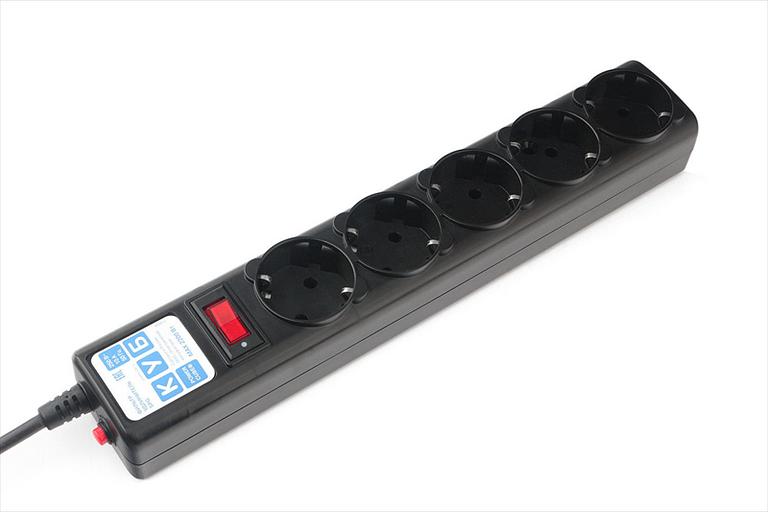 Ф-удлинитель, PC 3м 5р, черн.граф. 10А, SPG5-С3 фото 1