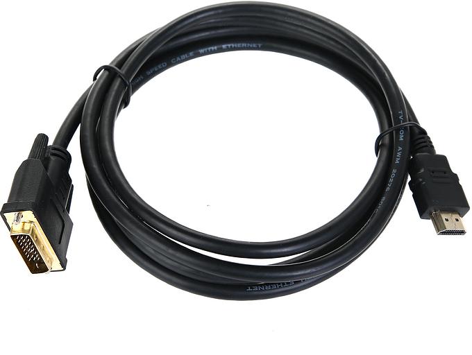 Кабель HDMI to DVI-D (19M -25M) 2м, TV-COM VCOM TV-COM HDMI to DVI-D (19M -25M) 2м (LCG135E-2M) фото 1