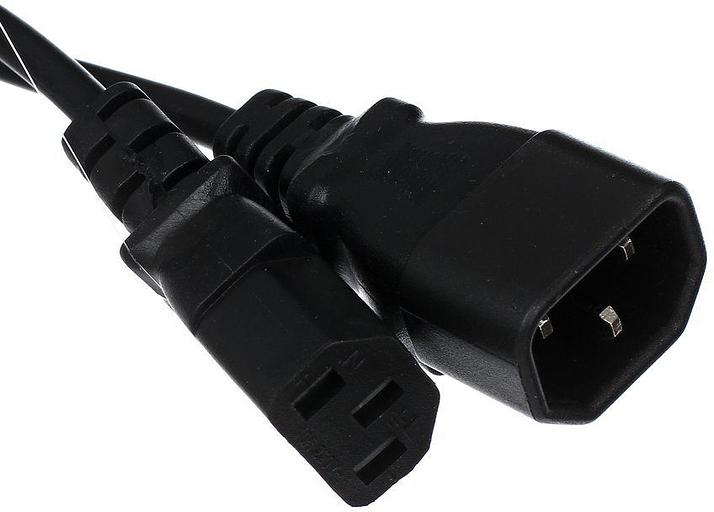 Кабель монитор - компьютер (UPS -> устройство) 220V {IEC-320-C13/C14} 3,0м VCOM Telecom TP020-3.0-BK фото 1