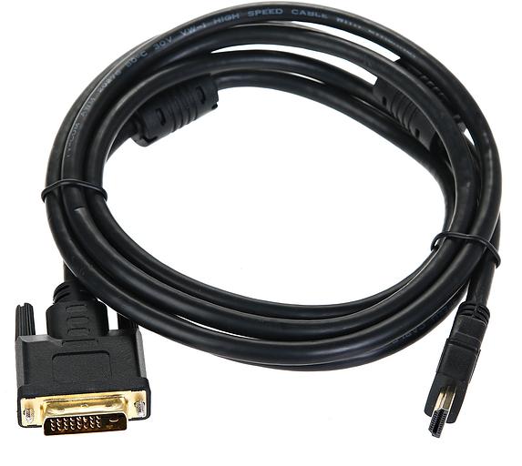 Кабель HDMI to DVI-D (19M -25M) 2м, 2 фильтра TV-COM VCOM TV-COM HDMI to DVI-D (19M -25M) 2м, 2 фильтра (LCG135F-2M) фото 1
