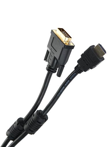 Кабель HDMI to DVI-D (19M -25M) 2м, 2 фильтра TV-COM VCOM TV-COM HDMI to DVI-D (19M -25M) 2м, 2 фильтра (LCG135F-2M) фото 2