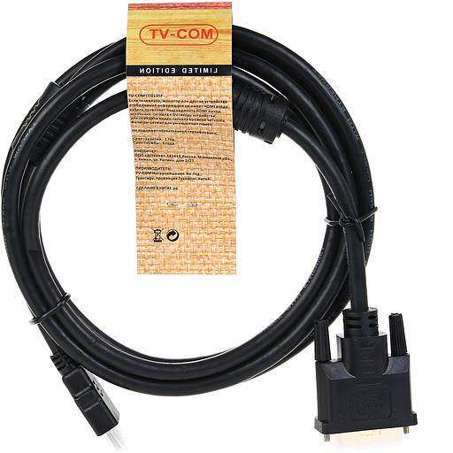 Кабель HDMI to DVI-D (19M -25M) 2м, 2 фильтра TV-COM VCOM TV-COM HDMI to DVI-D (19M -25M) 2м, 2 фильтра (LCG135F-2M) фото 3