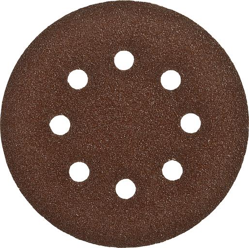 ЗУБР Круг шлифовальный "СТАНДАРТ" из абразивной бумаги на велкро основе, 8 отв., Р80, 125мм, 5шт [35350-125-080] фото 1