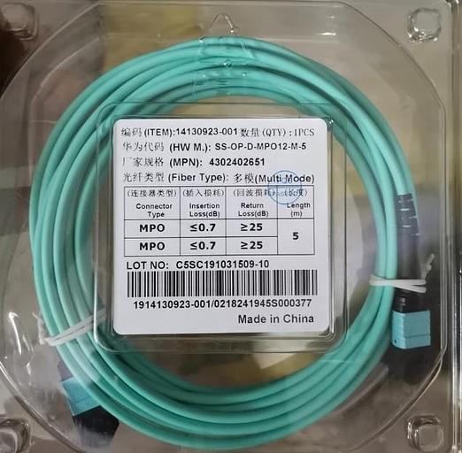 Кабель PATCH MPO/PC-MPO/PC OM3 SS-OP-D-MPO12-M-5 HUAWEI фото 1
