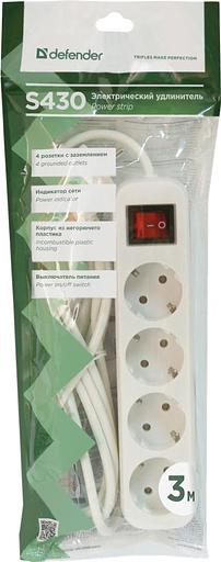 Удлинитель S430 3M 4OUTL. 99238 DEFENDER фото 2