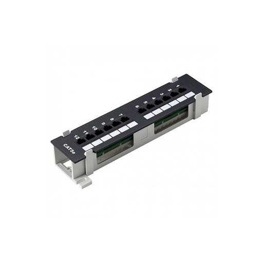 Настенная патч-панель NEOMAX [NM-PP-WM12P-UC5E-D-111-BK] 12 портов, кат.5E, UTP, Dual IDC, цвет черный фото 1