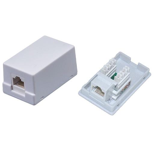 Внешняя сетевая розетка NEOMAX [NM-SMB-KJ45-U5E-1PD-101-WH] Cat.5E,UTP, 1 порт, цвет белый фото 1