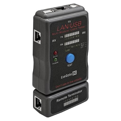 Exegate EX293160RUS Тестер сетевой ExeGate EX-T5448 для RJ-45/RJ-11/RJ-12/USB фото 1