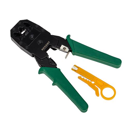 REXANT комплект HT-200 + HT-318М (12-3441) Кримпер для обжима 8P8C / 6P6C / 4P4C + инструмент для обрезки (TL-315) фото 1