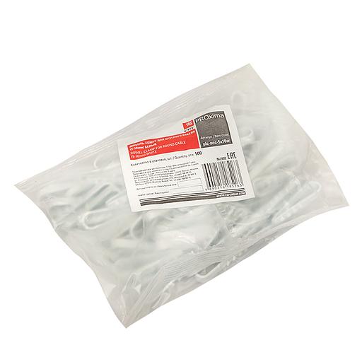 EKF plc-ncc-5x10w Дюбель-хомут для круглого кабеля (5-10мм) белый (100шт.) EKF PROxima фото 2